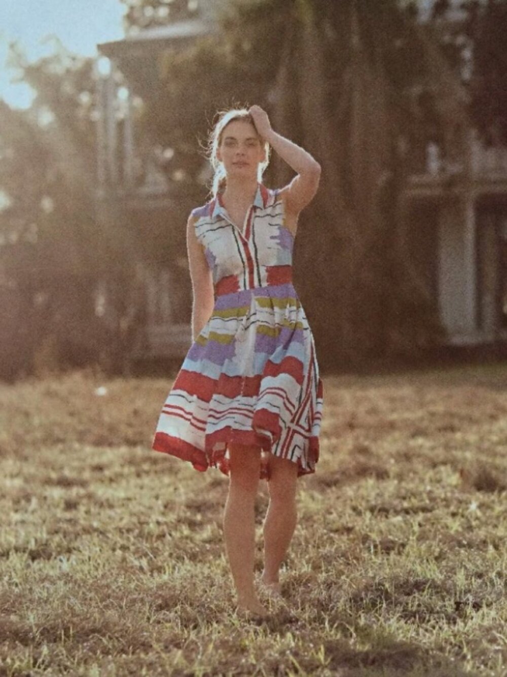 Anthropologie by Floreat Chromatic Canvas Colorful Striped Shirt Dress 14 - Picture 2 of 11